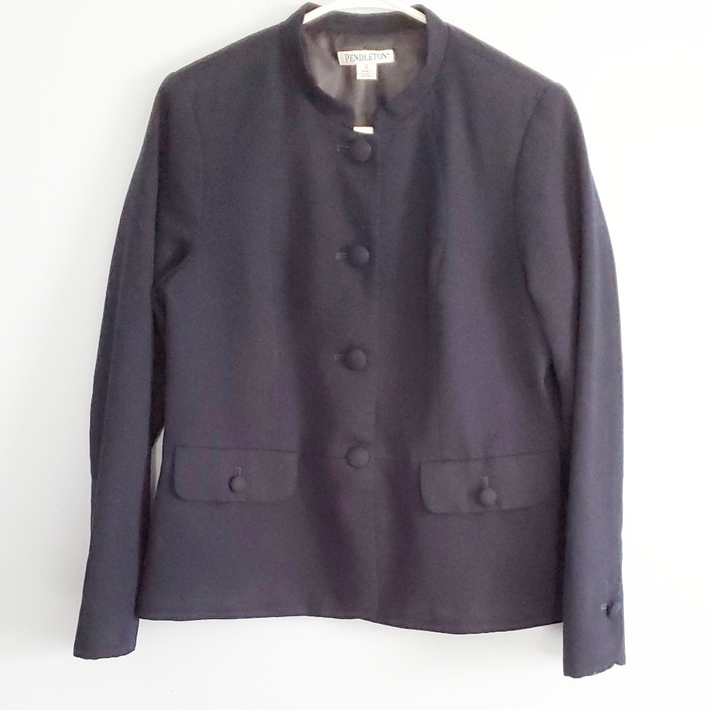 Pendleton Navy 100% Virgin Wool Button Blazer Siz… - image 1